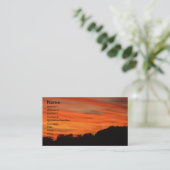 Orange Sky Landscape Visitenkarte (Stehend Vorderseite)