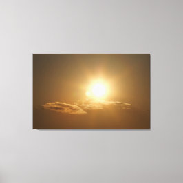 Orange Sky mit Sonne und Wolken Leinwanddruck