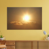 Orange Sky mit Sonne und Wolken Leinwanddruck (Insitu (Wohnzimmer))