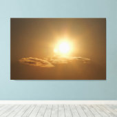 Orange Sky mit Sonne und Wolken Leinwanddruck (Insitu (Holzboden))
