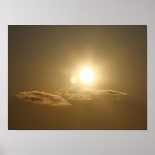 Orange Sky mit Sonne und Wolken Poster (Vorne)