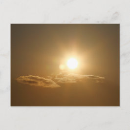Orange Sky mit Sonne und Wolken Postkarte