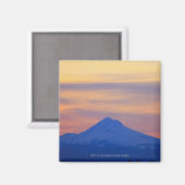 Orange Sky Snow Capped Blue Mountain Magnet (Vorderseite/Rückseite)