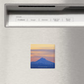 Orange Sky Snow Capped Blue Mountain Magnet (In Situ (Geschirrspüler))