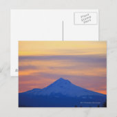 Orange Sky Snow Capped Blue Mountain Postkarte (Vorne/Hinten)