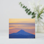 Orange Sky Snow Capped Blue Mountain Postkarte (Stehend Vorderseite)