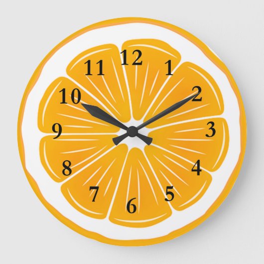 Orange Slice Acrylic Wall Clock Große Wanduhr (Vorderseite)