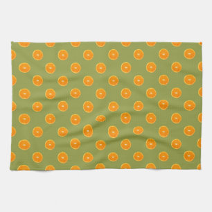 Orange Slice auf Kalkgrün Hintergrund Küchentuch