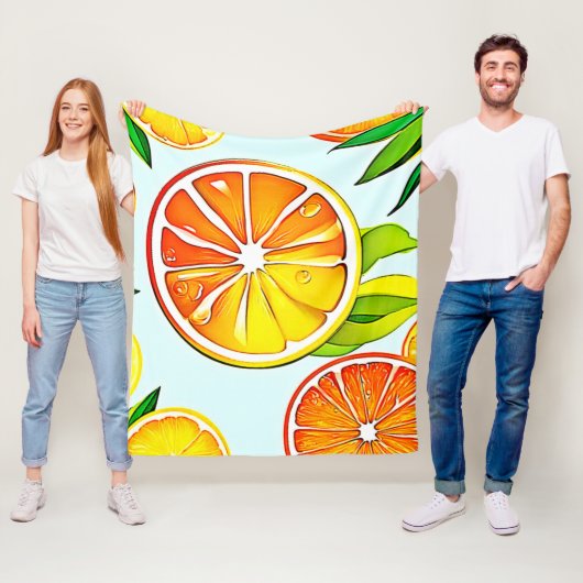 Orange Slice: Citrus Art Fleecedecke (Beispiel)