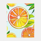 Orange Slice: Citrus Art Fleecedecke (Vorderseite)