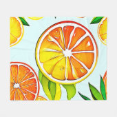 Orange Slice: Citrus Art Fleecedecke (Vorderseite (Horizontal))