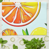 Orange Slice: Citrus Art Geschirrtuch (Gefaltet)