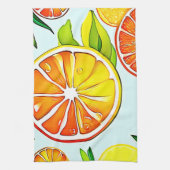 Orange Slice: Citrus Art Geschirrtuch (Vertikal)