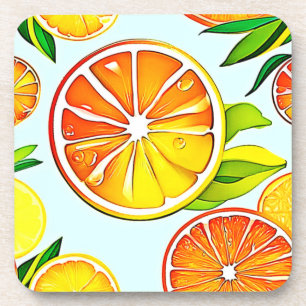 Orange Slice: Citrus Art Getränkeuntersetzer