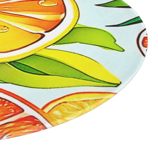 Orange Slice: Citrus Art Schneidebrett (Ecke)