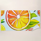 Orange Slice: Citrus Art Strandtuch (Vorderseite)