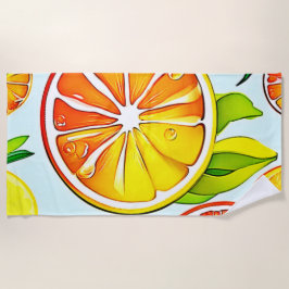 Orange Slice: Citrus Art Strandtuch