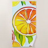 Orange Slice: Citrus Art Strandtuch (Vorderseite)