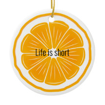 Orange Slice Citrus Design Keramik Ornament