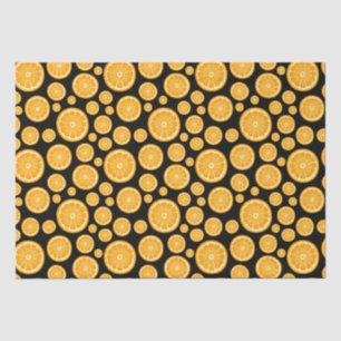 Orange Slice Citrus Frucht Black Seidenpapier