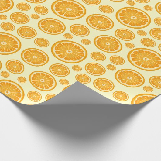 Orange Slice Citrus Frucht Geschenkpapier (Ecke)