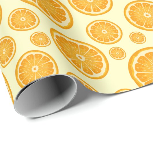Orange Slice Citrus Frucht Geschenkpapier (Rolleneckpunkt)