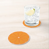 Orange Slice Fruchtdesign Runder Pappuntersetzer (Vor Ort)