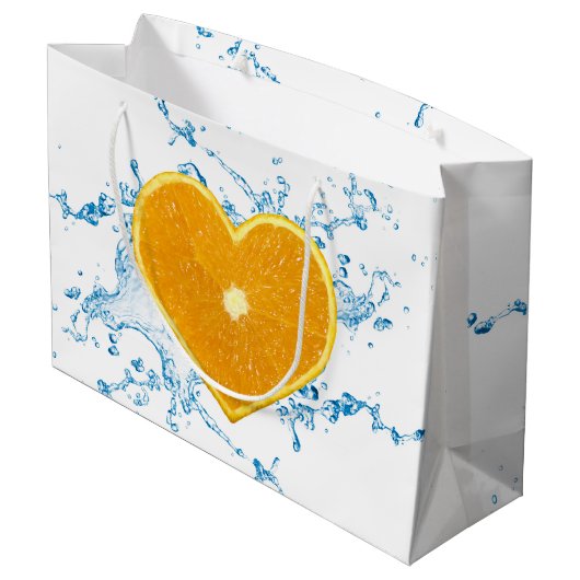 Orange-Slice Große Geschenktüte (Rückseite Schrägansicht)