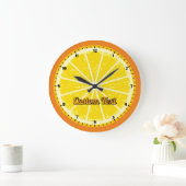 Orange Slice Große Wanduhr (Zuhause)