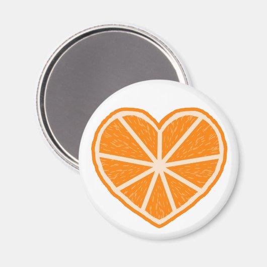 Orange Slice Heart Magnet (Vorderseite/Rückseite)
