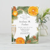 Orange Slice Kiefer Brunch & Bubbly Einladung (Stehend Vorderseite)