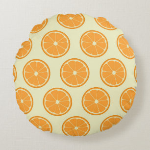 Orange Slice Pattern Rundes Kissen
