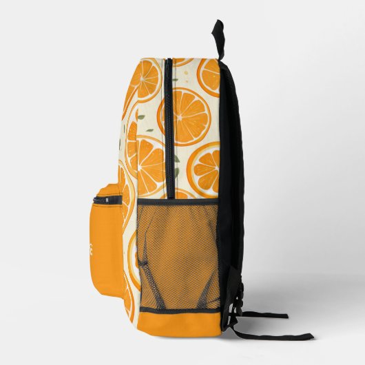 Orange Slice Pattern With Name Bedruckter Rucksack (Rechts)