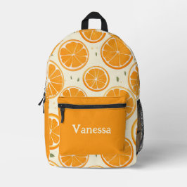 Orange Slice Pattern With Name Bedruckter Rucksack