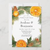 Orange Slice Pine Wreath Wedding Couples Dusche Einladung (Vorderseite)