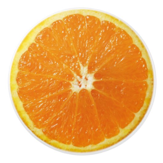 Orange Slice realistische Fruchtmöbelknopf Keramikknauf (Vorderseite)