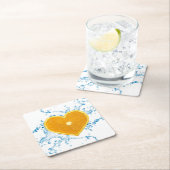 Orange-Slice Rechteckiger Pappuntersetzer (Vor Ort)