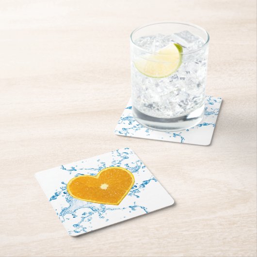 Orange-Slice Rechteckiger Pappuntersetzer (Vor Ort)