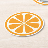 Orange Slice Round Paper Untersetzer (Angewinkelt)