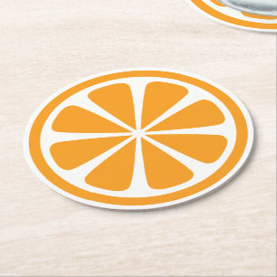 Orange Slice Round Paper Untersetzer