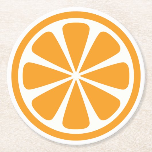 Orange Slice Round Paper Untersetzer (Vorderseite)