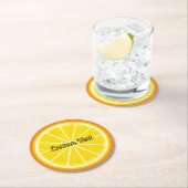 Orange Slice Runder Pappuntersetzer (Vor Ort)