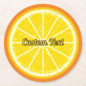 Orange Slice Runder Pappuntersetzer (Vorderseite)