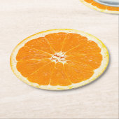 Orange Slice Runder Pappuntersetzer (Angewinkelt)
