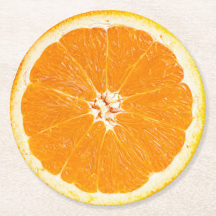 Orange Slice Runder Pappuntersetzer