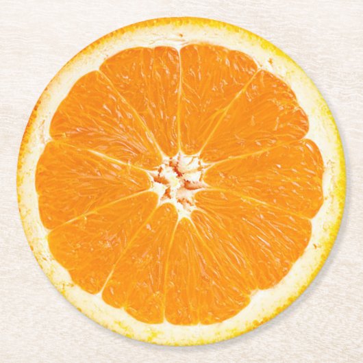 Orange Slice Runder Pappuntersetzer (Vorderseite)