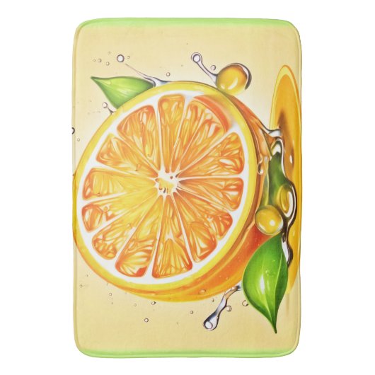 Orange Slice Splash Badematte (Vorderseite Vertikal)