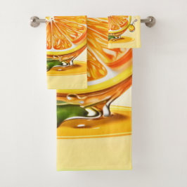 Orange Slice Splash Badhandtuch Set
