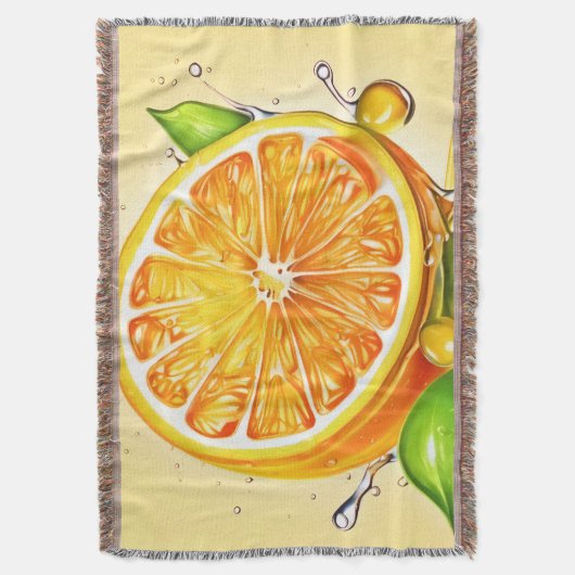 Orange Slice Splash Decke (Vorderseite Vertikal)