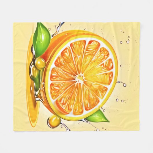 Orange Slice Splash Fleecedecke (Vorderseite (Horizontal))